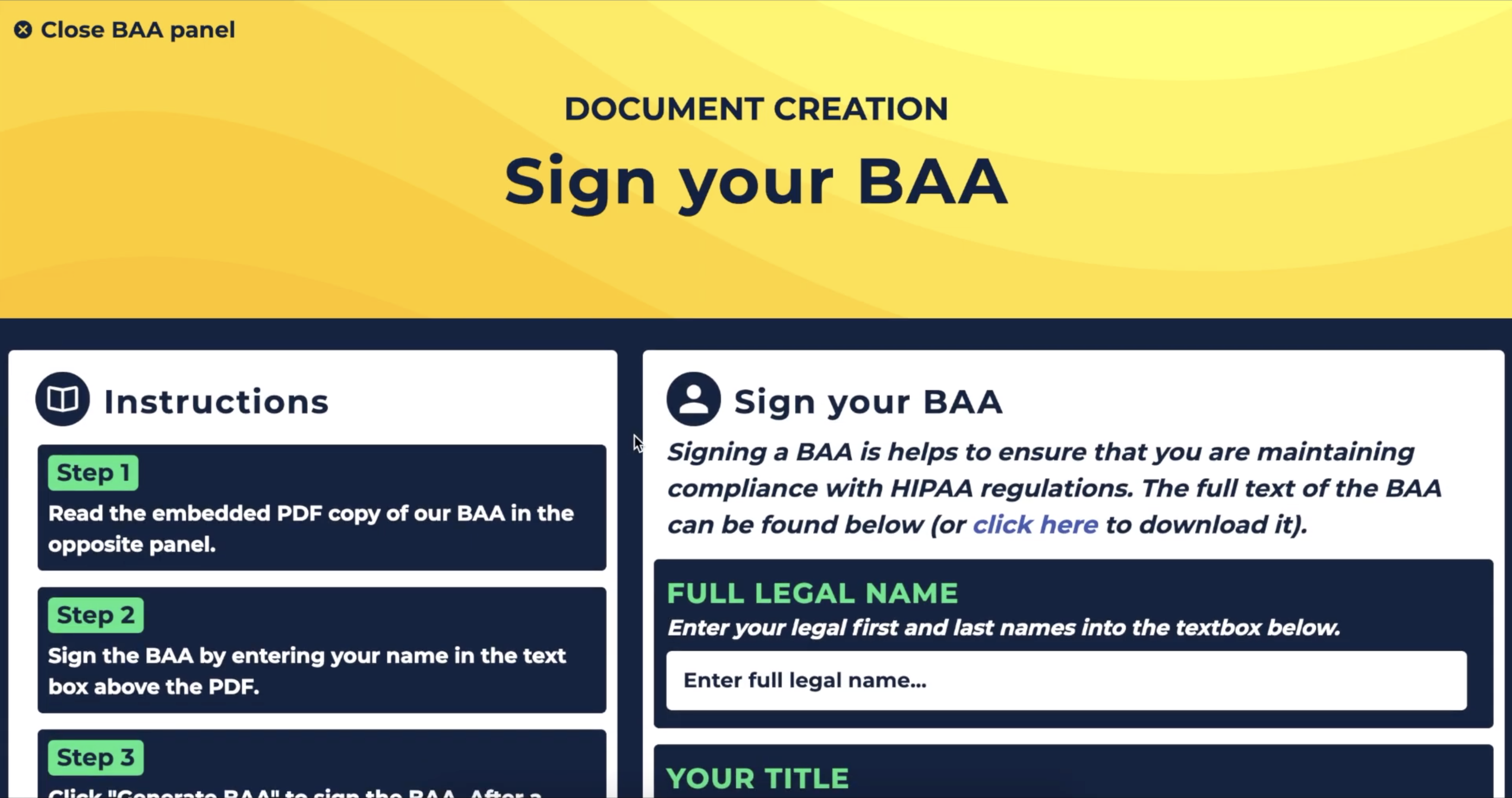 Signing a BAA with Easy EMDR