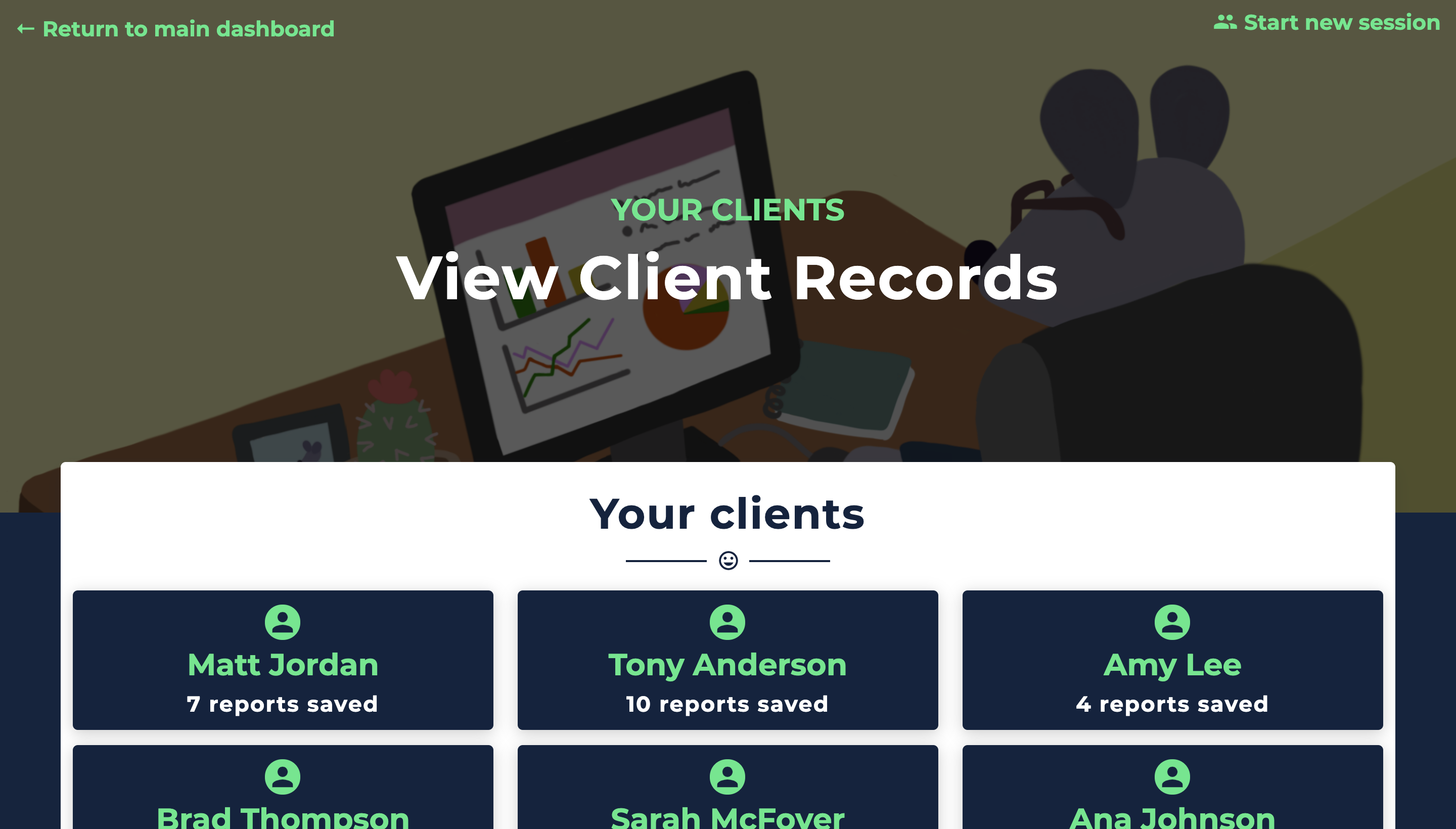 Image of Easy EMDR's client records page